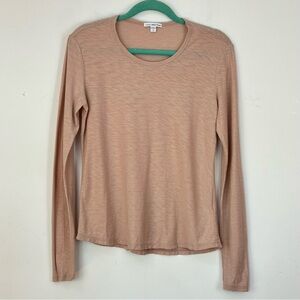 Standard James Perse Pale Pink/Nude Cotton Long Sleeve T-Shirt Sz 2 Casual